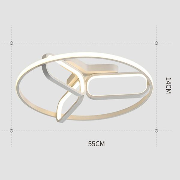 Modernist Rounded Rectangles Circle LED Flush Mount Ceiling Light for Bedroom - Image 6