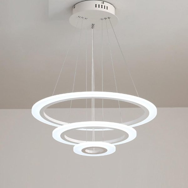 Adjustable 3 Circles LED Modern Pendant Lighting Chandelier - Image 3