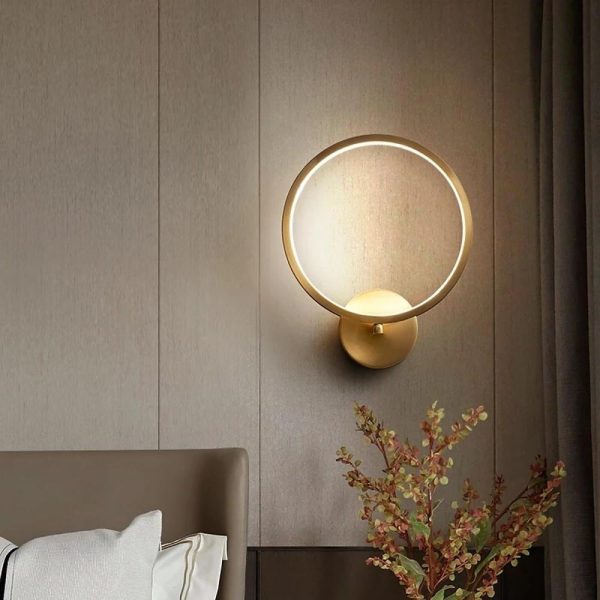 3-light Circular Copper LED Modern Flush Mount Lighting Ceiling Lights - Image 3