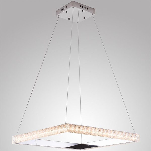 Square Electroplated Crystal Metal LED Modern Chandeliers Pendant Light - Image 6
