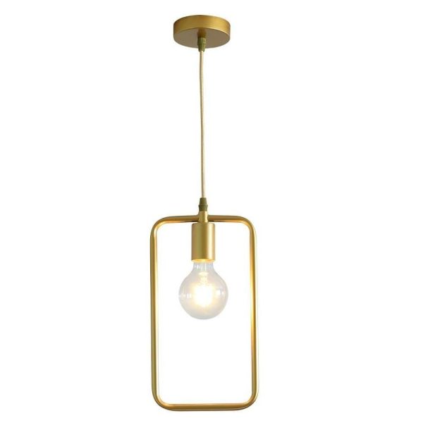 Metal Black and Gold Pendant Light Rounded Square Pendant Lighting - Image 16