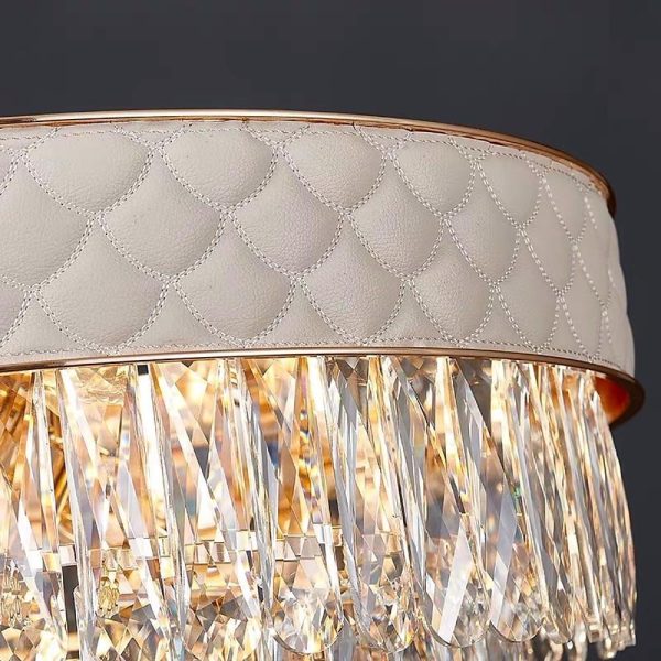 Drum Shaped LED Electroplated Crystal Modern Chandelier Pendant Light - Image 7
