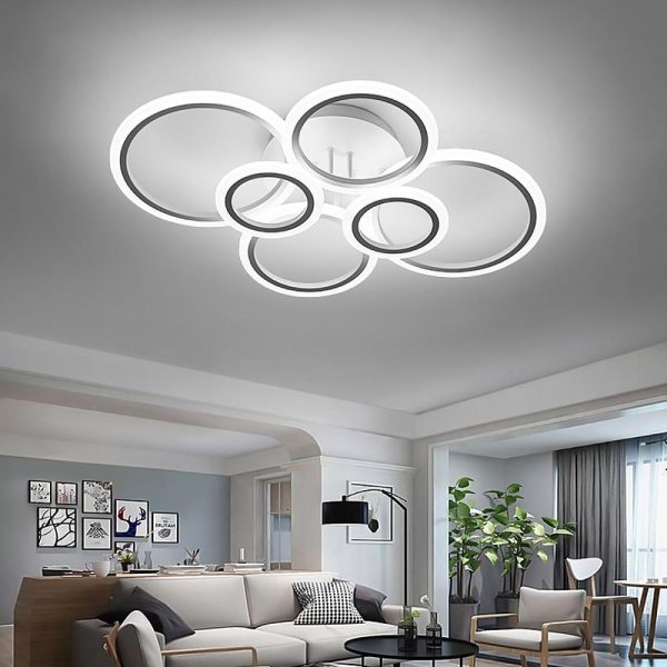 6 Circle Geometric LED Flush Mount Ceiling Light for Bedroom - Image 4