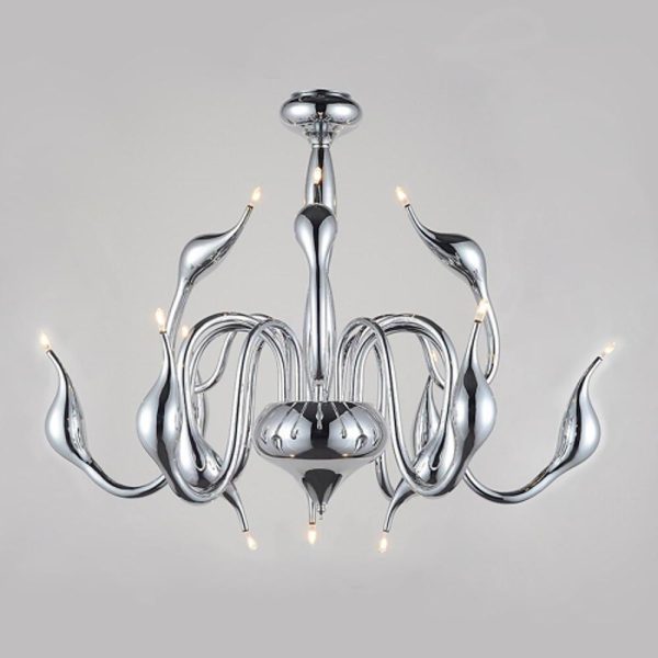 24'' Chrome Finish Modern Iron Chandelier - Image 4