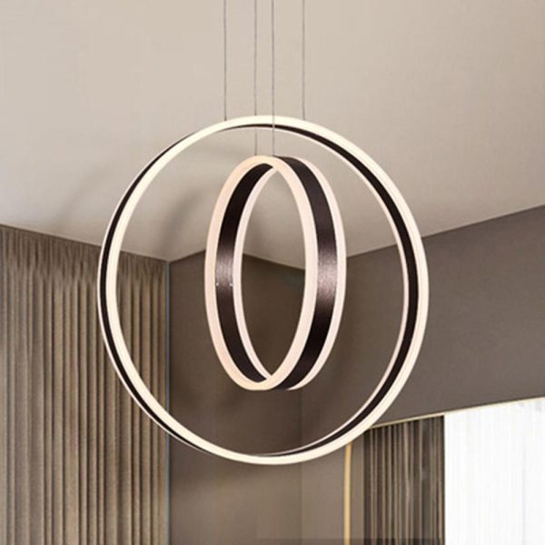 Twin Circle LED Orb Chandelier Ceiling Light - Image 5