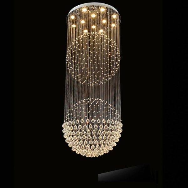 Double Sphere Metal Crystal Rustic Chandeliers Contemporary Chandeliers - Image 12