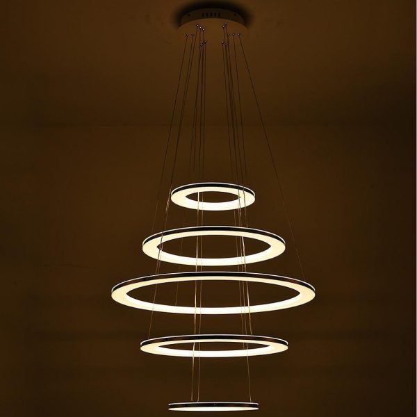 Adjustable Contemporary Chandelier Light Mid-century Chandeliers with 5 Tiered LED Lights - Image 4