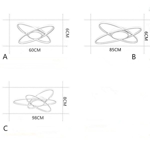 Overlapping Oval Dimmable LED Modern Ceiling Lights Flush Mount Lighting - Image 5