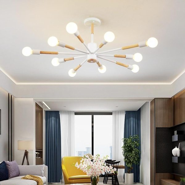 10-Light LED Nordic Style Flush Mount Lighting Ceiling Lights Chandelier - Image 2