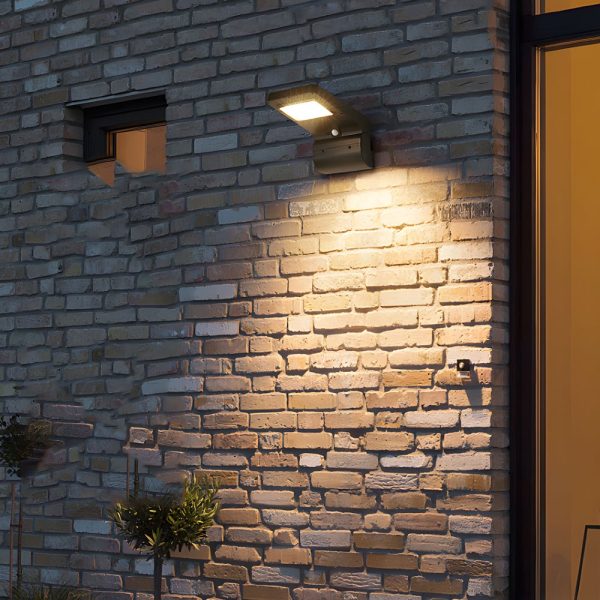 Outdoor Black LED Solar Wall Lights - Image 2