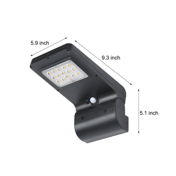 Outdoor Black LED Solar Wall Lights - Image 6