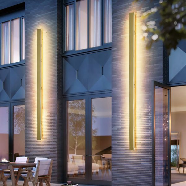 Outdoor Waterproof Rust-proof Minimalist Strip LED Wall Sconces Garden Light - Image 4