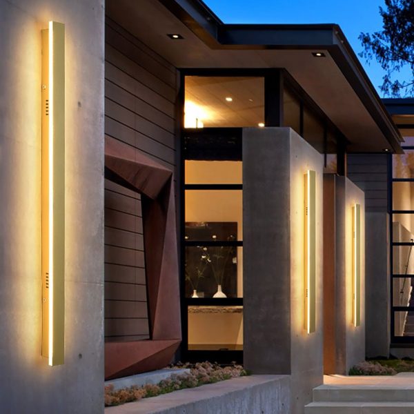 Outdoor Waterproof Rust-proof Minimalist Strip LED Wall Sconces Garden Light - Image 2