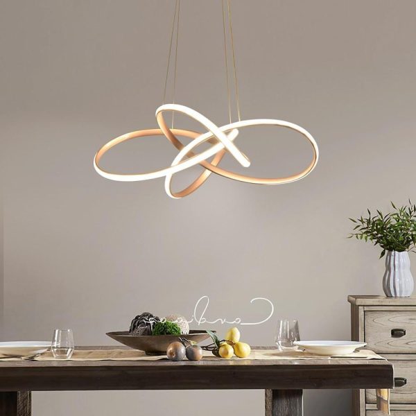 Interweaving Wave Design Pendant Lighting Aluminum Acrylic LED Ceiling Light - Image 5