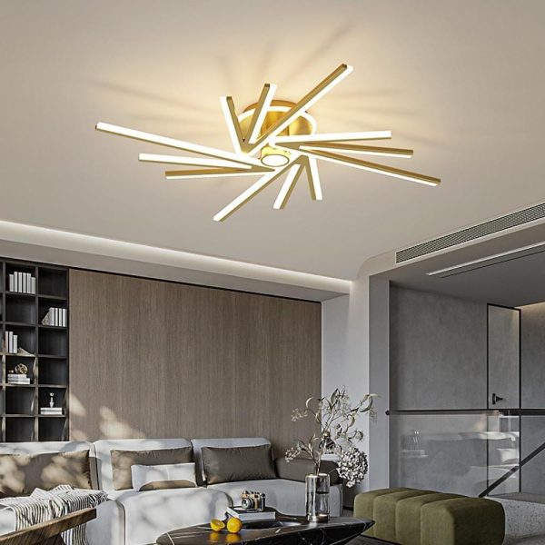 Abstract Tube Flower Shaped LED Nordic Flush Mount Lighting Ceiling Lights - Image 3