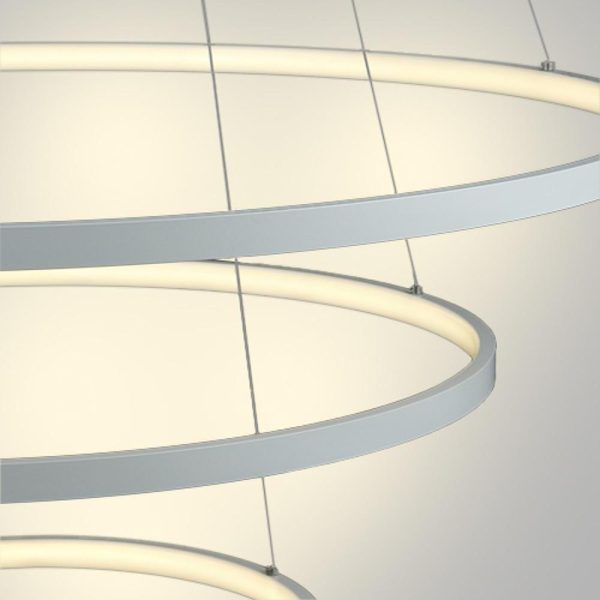 3 Ring Intterweaved Circle Design Pendant Lighting Aluminum Acrylic LED Ceiling Light - Image 19