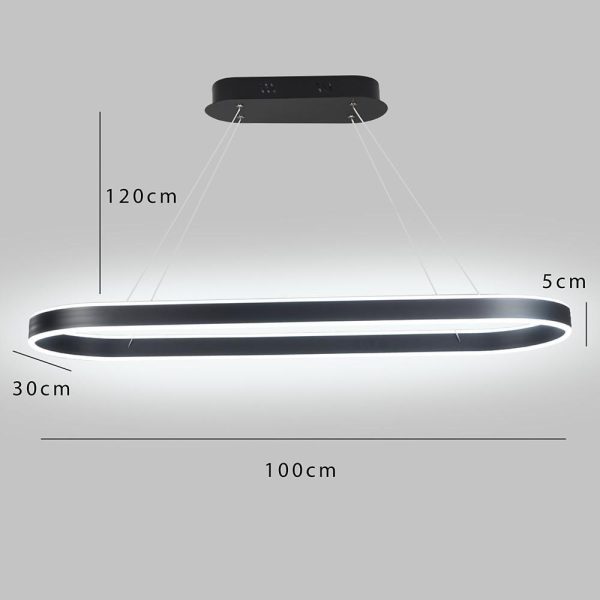 Rounded Rectangle LED Dimmable Modern Pendant Lighting Chandelier - Image 10