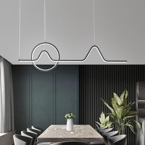 Minimalist Waves Circles Design Pendant Lighting Modern LED Kitchen Lighting Dining Room Lighting Ceiling Light - Image 6