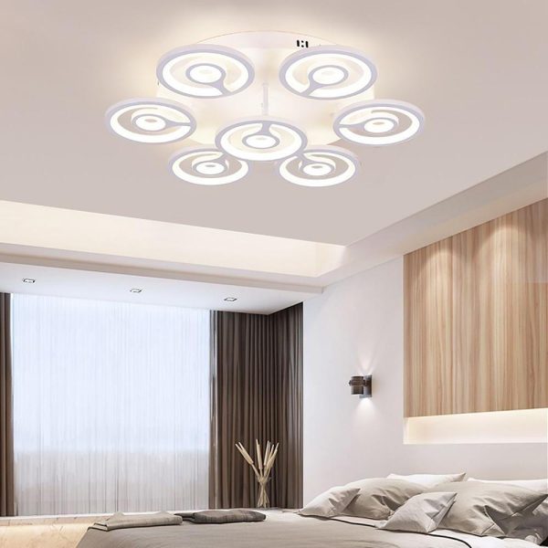 Round Flower Shaped LED Modern Flush Mount Lighting Ceiling Lights Hanging Light - Image 2