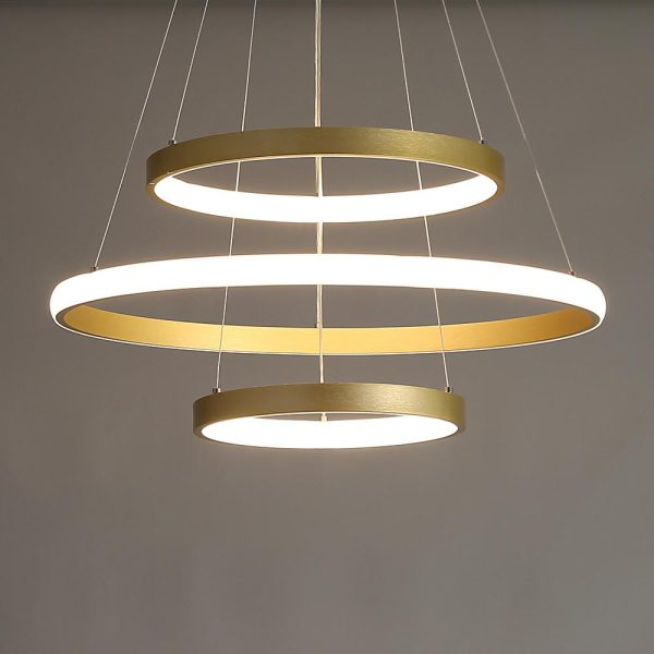 Circles Dimmable LED Adjustable Gold Contemporary Chandeliers Island Lights - Image 2