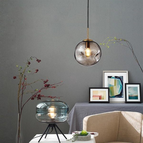 Electroplated Glass Globe LED Modern Pendant Lighting Hanging Lamp Island Lights - Image 2