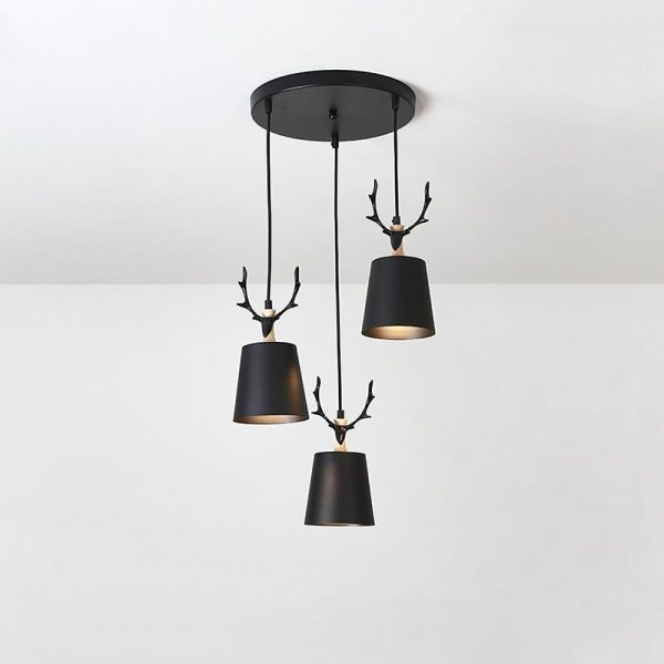 3-light Antler Design LED Classic Chandelier Pendant Light Hanging Lamp - Image 5