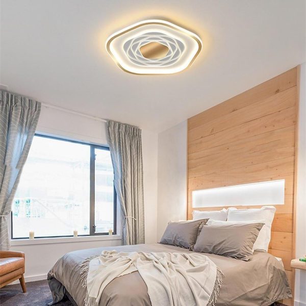 Hexagonal Acrylic Abstract LED Flush Mount Ceiling Light for Bedroom - Image 3