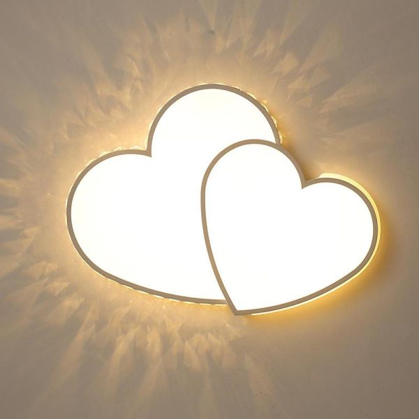Two Heart Shaped Flush Mount Ceiling Light Dimmable Lamp 1 Bulb - Image 7