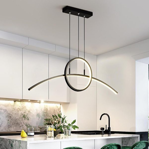 Curve Circle Pendant Lighting Metal Modern Pendant Lighting for Kitchen - Image 9