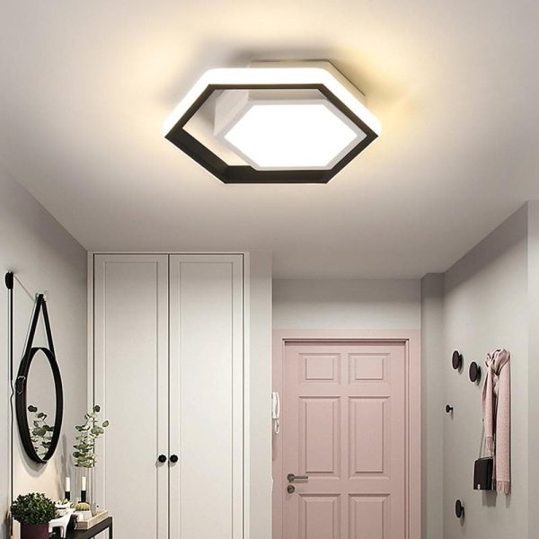Hexagon Shaped LED Modern Flush Mount Lighting Ceiling Lights Hanging Light - Image 2