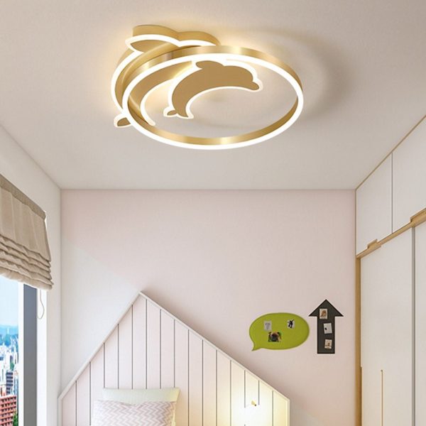 Personalized Creative Romantic Three Color Adjustable LED Dolphin Ceiling Lamp - Image 5