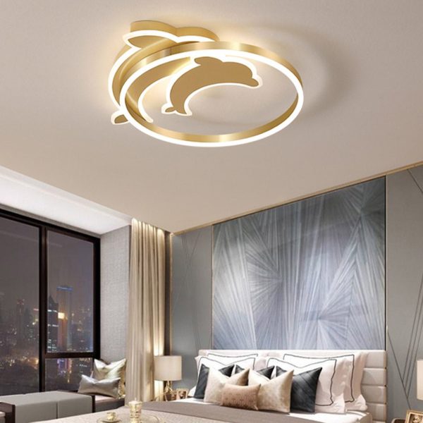 Personalized Creative Romantic Three Color Adjustable LED Dolphin Ceiling Lamp - Image 6