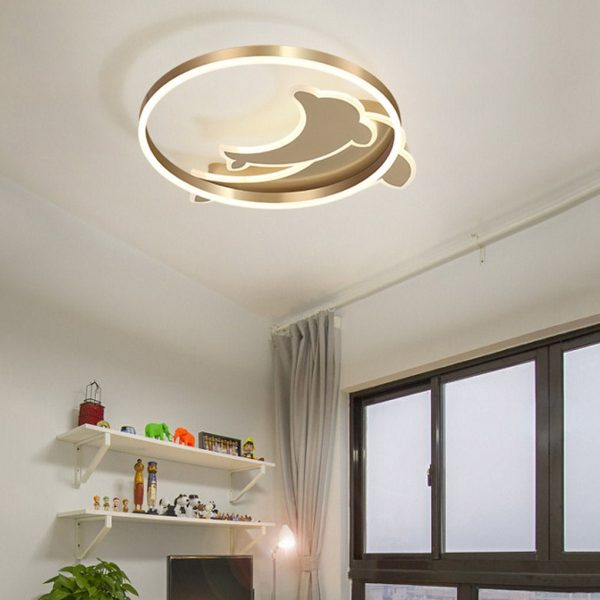 Personalized Creative Romantic Three Color Adjustable LED Dolphin Ceiling Lamp - Image 4