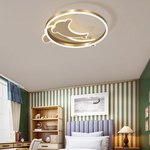 Personalized Creative Romantic Three Color Adjustable LED Dolphin Ceiling Lamp - Image 2