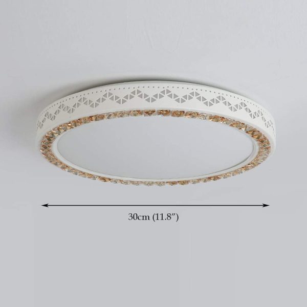 Circular Geometric Pattern LED White Modern Ceiling Light Flush Mount Lighting - Image 6