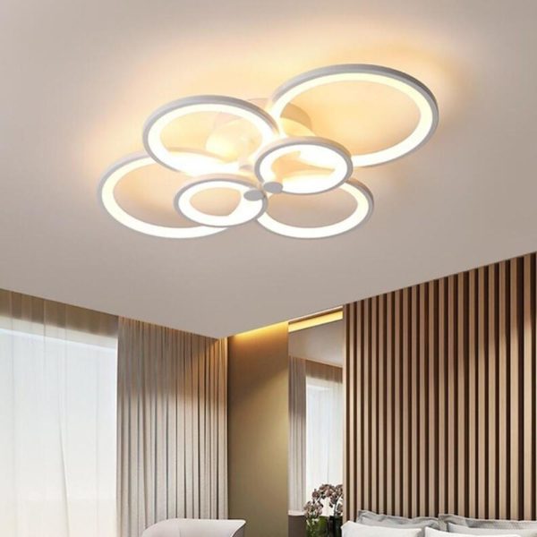 Multi Circles Dimmable LED Modern Ceiling Lights Flush Mount Lighting - Image 7