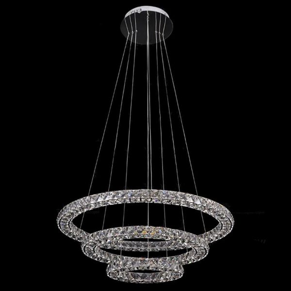 Luxury Crystal LED Chandelier 3-Tier Geometric or Stacked LED Pendant light - Image 12