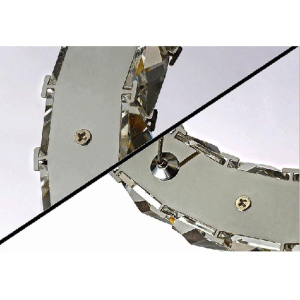 2-Ring Encrusted Crystal Chandelier Light Living Room Light Fixtures with Uplight Bulb - Image 4