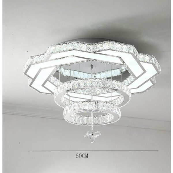 Ambient Crystal LED Flush Mount Light - 20''/24''/31'', Gold or Silver - Image 7
