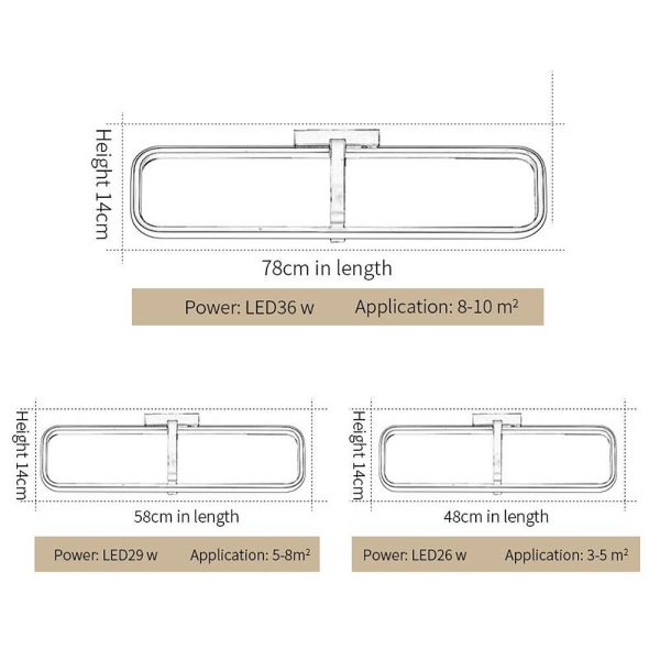 Rectangles Dimmable LED Modern Flush Mounted Lighting Ceiling Lights - Image 6