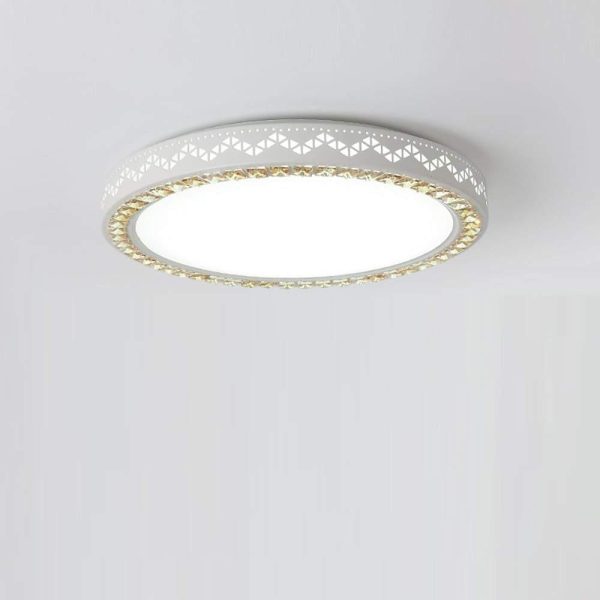 Circular Geometric Pattern LED White Modern Ceiling Light Flush Mount Lighting - Image 4