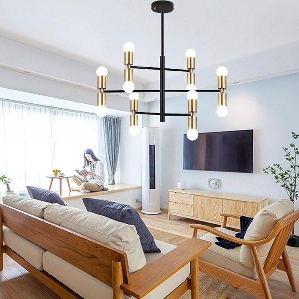 6 Lights LED Modern Sputnik Chandelier Pendant Light Hanging Lamp - Image 2