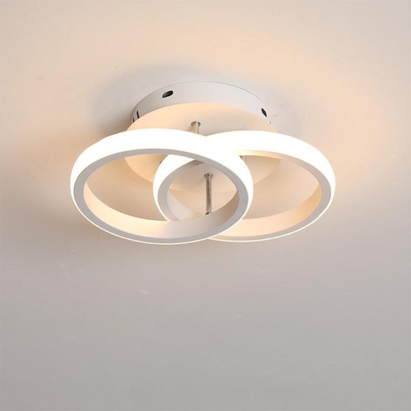 2 Circle Flush Mount Lighting Fixtures Metal LED Living Room Ceiling Lights - Image 2