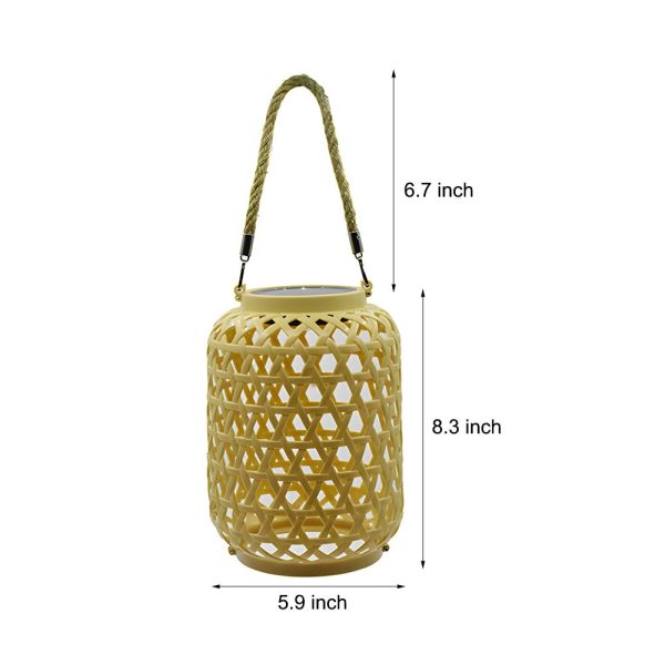 Portable Solar Lanterns Plastic Rattan Solar Hanging Lanterns Outdoor Light LED Solar Garden Lanterns - Image 6