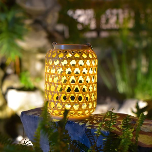 Portable Solar Lanterns Plastic Rattan Solar Hanging Lanterns Outdoor Light LED Solar Garden Lanterns - Image 3
