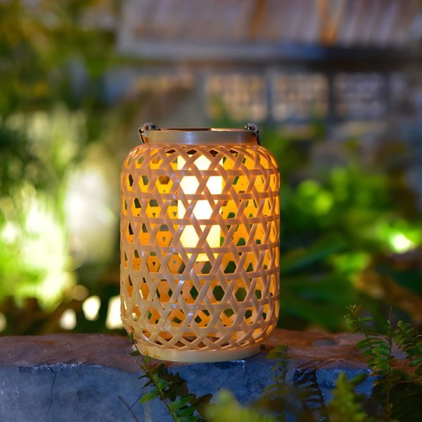 Portable Solar Lanterns Plastic Rattan Solar Hanging Lanterns Outdoor Light LED Solar Garden Lanterns - Image 4