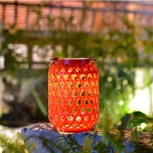 Portable Solar Lanterns Plastic Rattan Solar Hanging Lanterns Outdoor Light LED Solar Garden Lanterns - Image 5