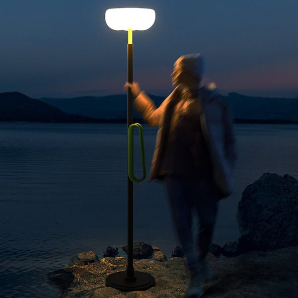76'' Solar Powered Outdoor Torchiere Floor Lamp - Image 6