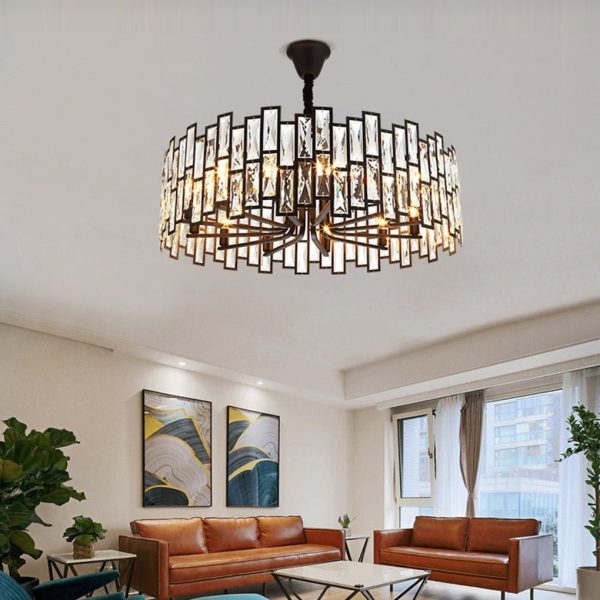 Postmodern Minimalist Living Room Crystal Chandelier with Three-color Led - Image 2