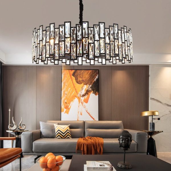 Postmodern Minimalist Living Room Crystal Chandelier with Three-color Led - Image 6